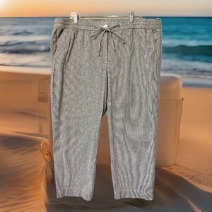 Talbots Linen Stripped Pants Womens‎ Size 18W Beachy